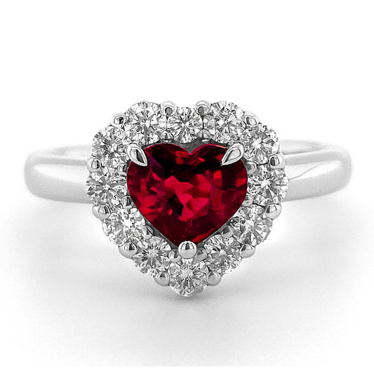 Platinum 1.81ct TGW Pigeon Blood Ruby and Diamond One-of-a-Kind Ring