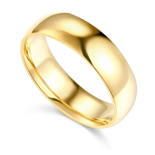 14k Yellow Gold 6mm Comfort-fit Polished Wedding Band