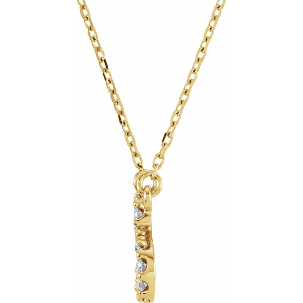 Unisex 14K Yellow Gold 1/6 CTW White Diamond Natural Diamond Initial B Pendant Necklace
