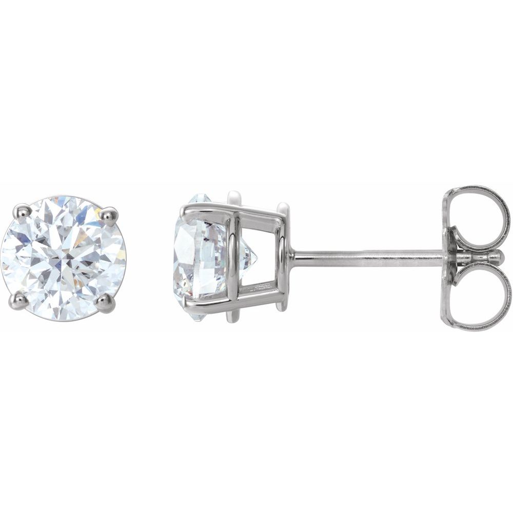 14k White Gold 1 1/2 CTW Natural Diamond Stud Earrings