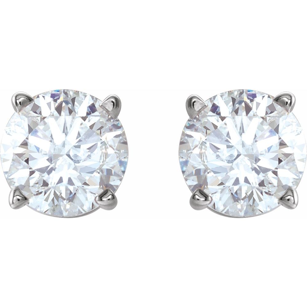 14k White Gold 1 CTW Natural Diamond Stud Earrings