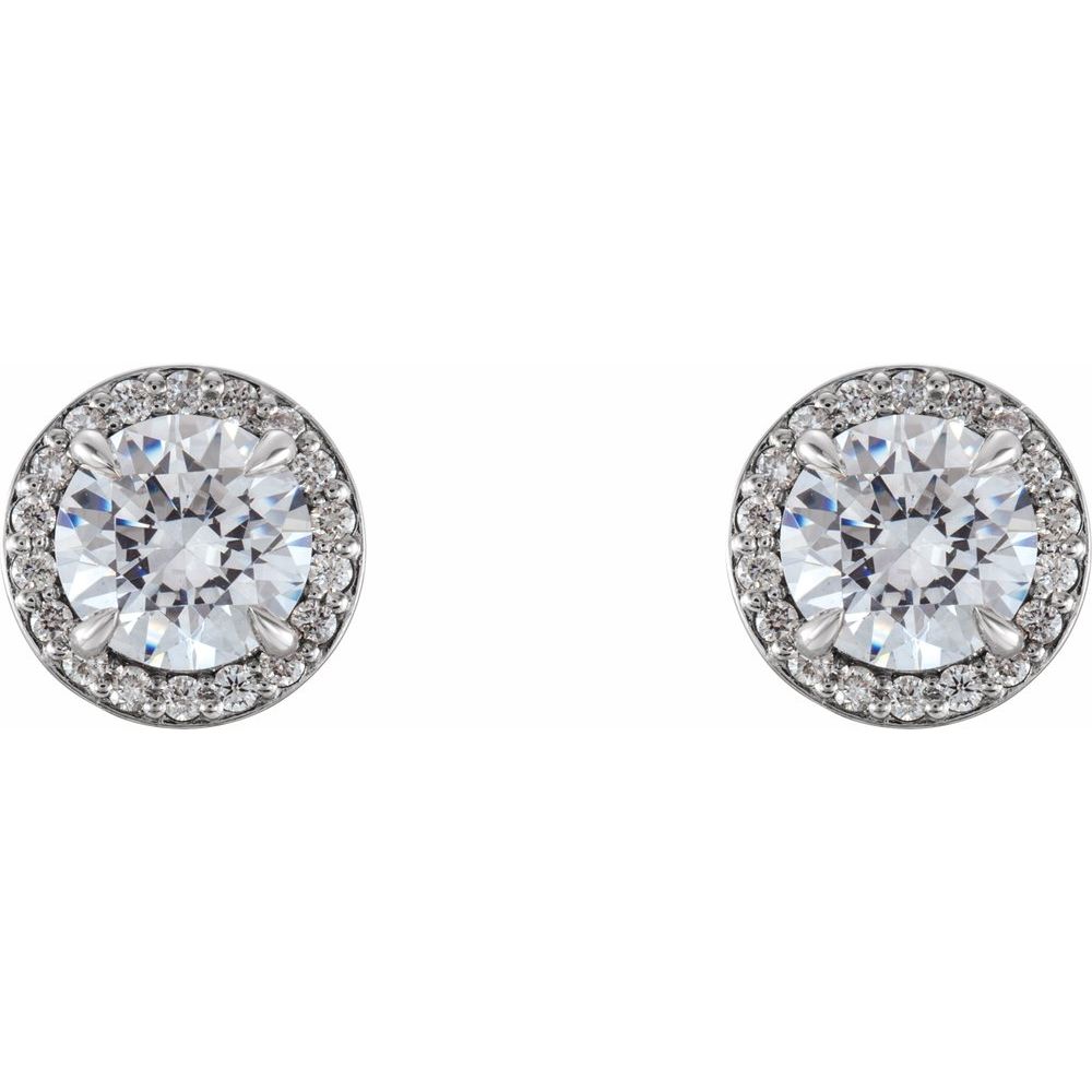 Platinum 5/8 CTW Natural Diamond Halo-Style Earrings (G-H, I1)