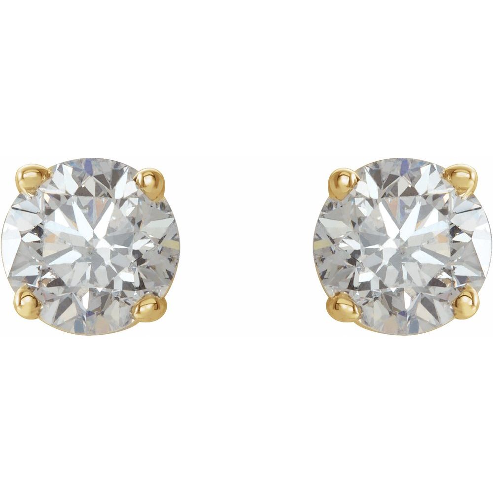 14k Yellow Gold 3/4 CTW Natural Diamond Stud Earrings (G-H, I3)