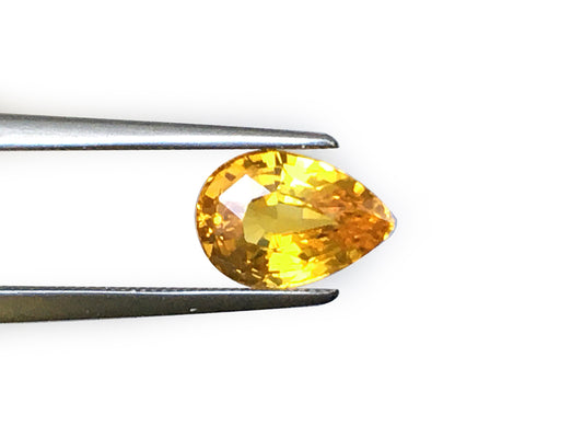 Natural Pear-shape 2.54 carat Yellow-Orange Sapphire - GIA Certified