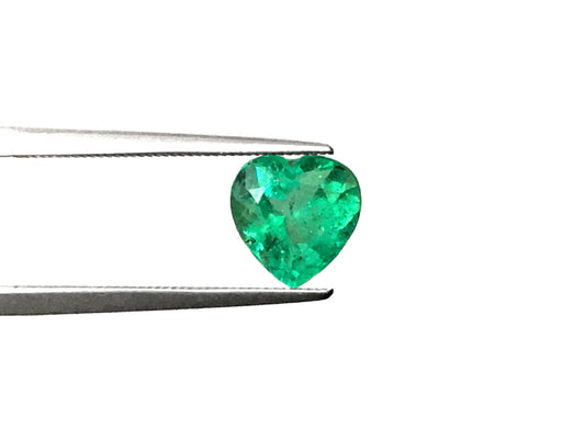 Natural Heart-shape 1.55 carat Green Emerald - GIA Certified