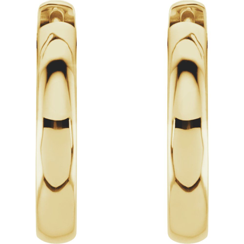 14K Yellow Gold 17.5 mm Hinged Hoop Earrings