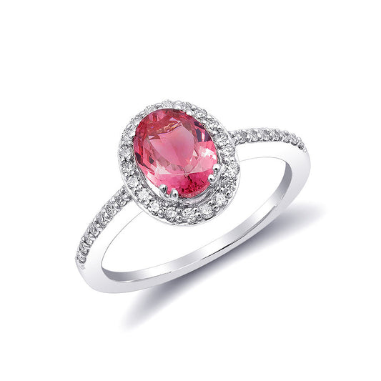 14k White Gold 1.26ct TGW Tanzanian Spinel and Diamond One-of-a-Kind Ring