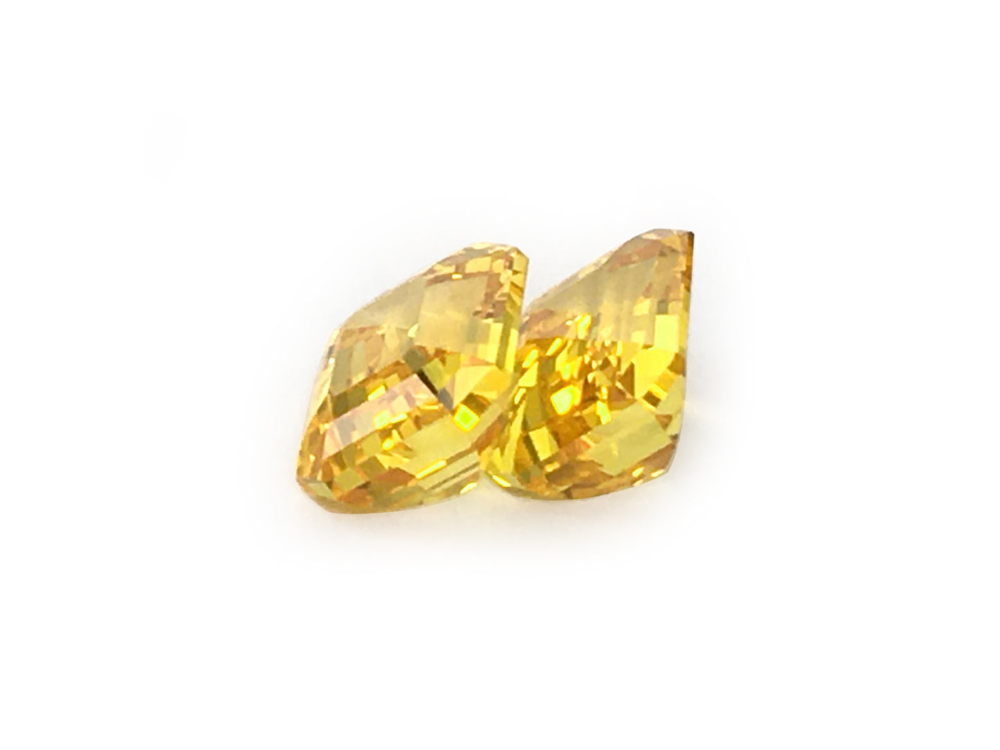 Matching PAIR of Octagonal-shape 4.12 carat Orangy-Yellow Sapphire - GIA Certified