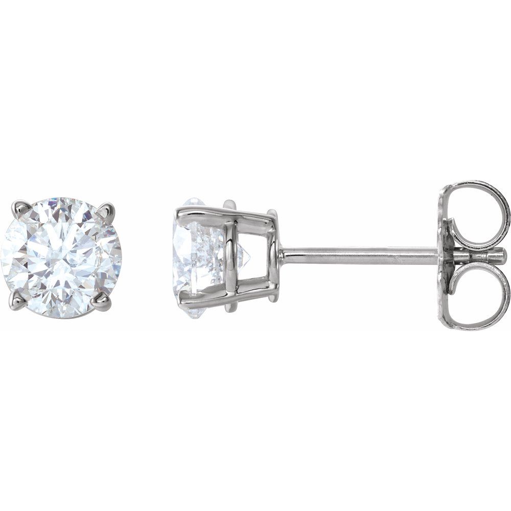 14k White Gold 5.5 mm Lab-Grown Moissanite Stud Earrings