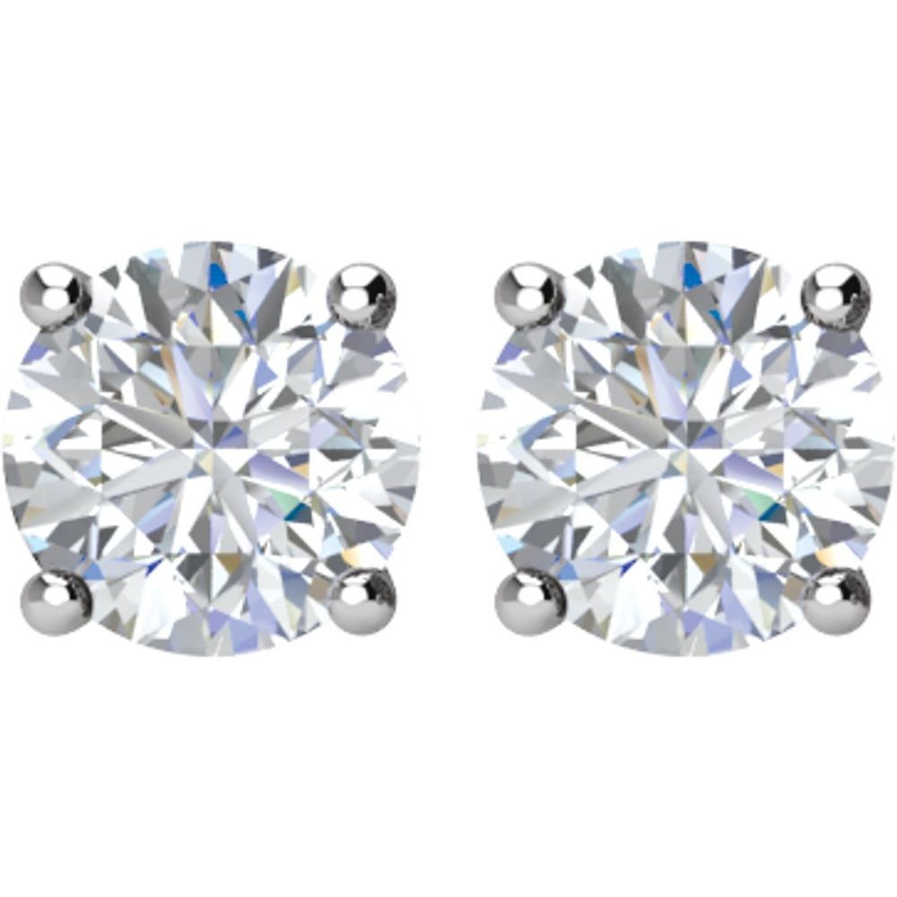 14k White Gold 1 1/2 CTW Natural Diamond Stud Earrings