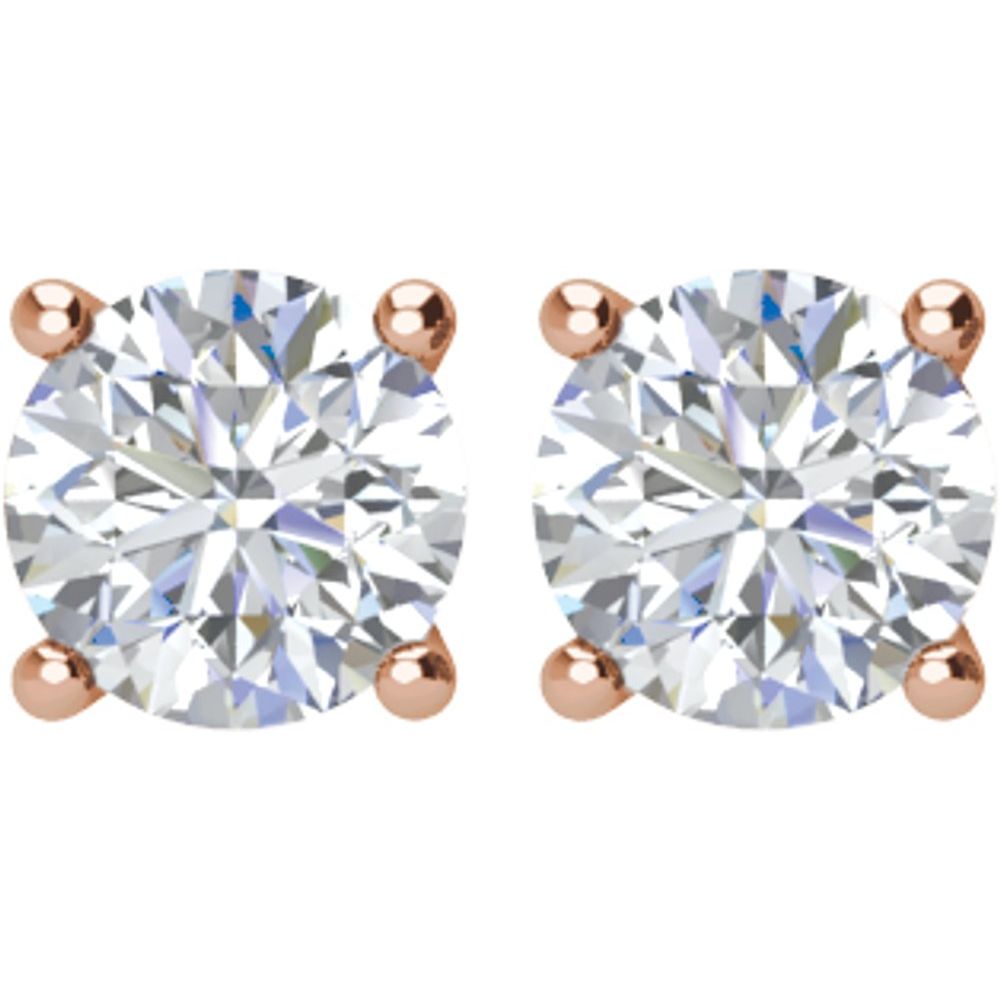 14k Rose Gold 1 CTW Natural Diamond Stud Earrings