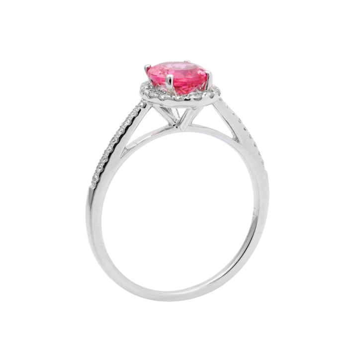 14k White Gold 1.33ct TGW Tanzanian Spinel and White Diamond One-of-a-Kind Ring