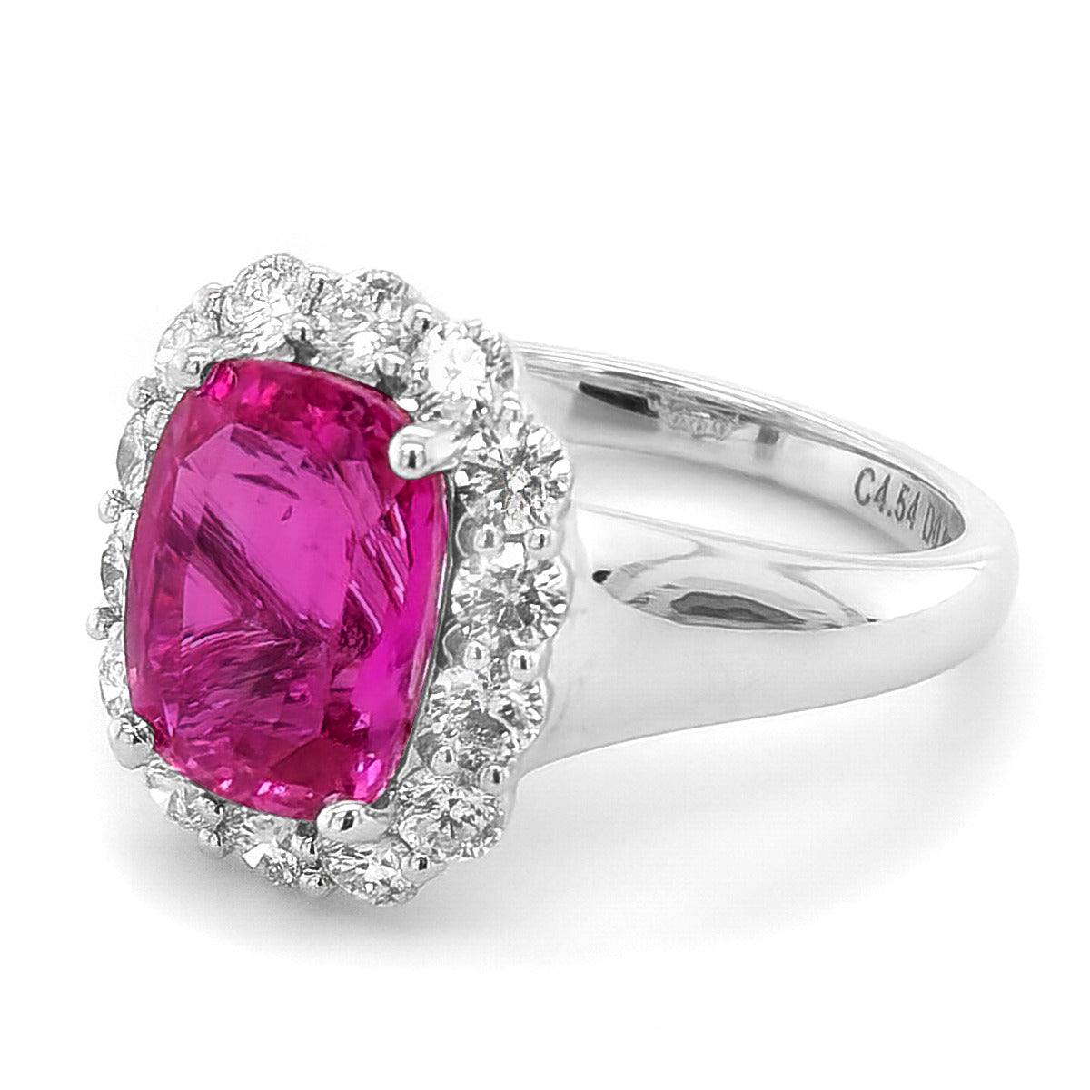 18k White Gold 5.49ct TGW Pink Sapphire and Diamond One-of-a-Kind Ring