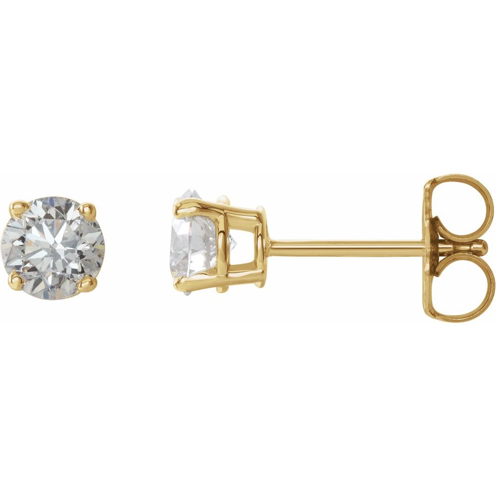 14k Yellow Gold 3/4 CTW Natural Diamond Stud Earrings (G-H, I3)