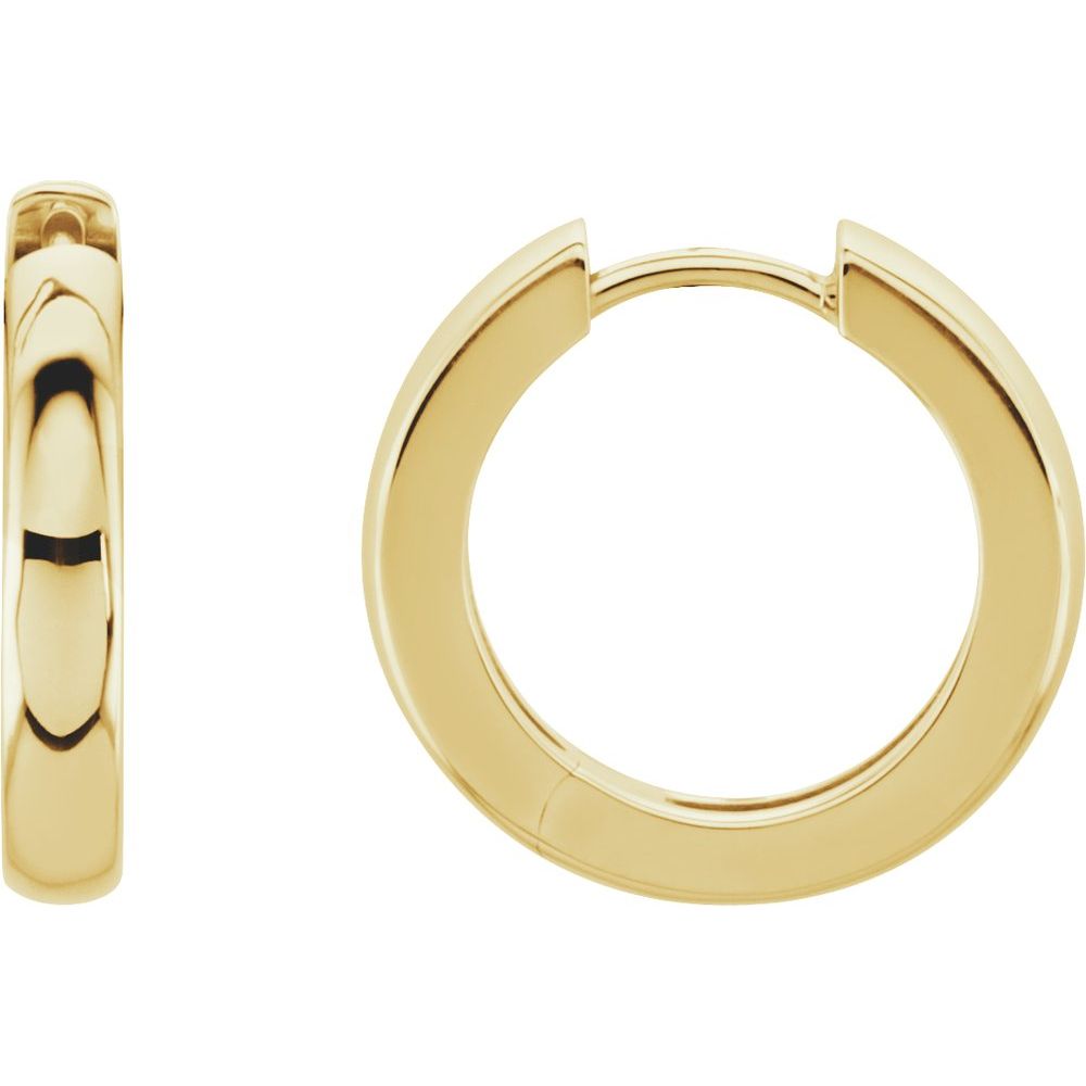 14K Rose Gold 14 mm Hinged Hoop Earrings