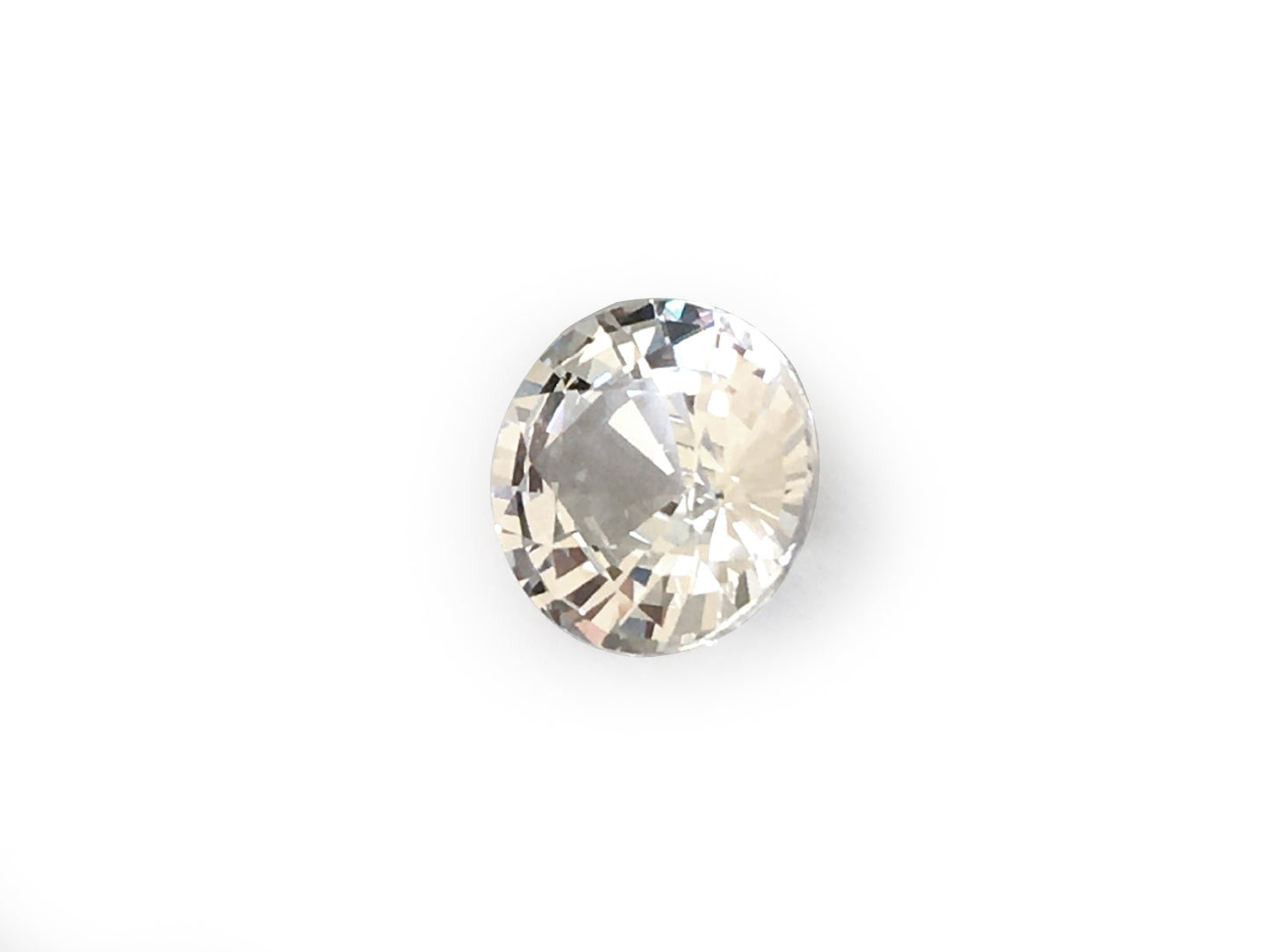 Natural Round-shape 3.54 carat Near Colorless White Sapphire - GIA Certified