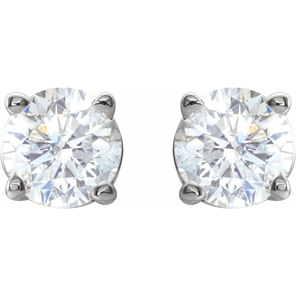 14k White Gold 1/2 CTW Natural Diamond Stud Earrings