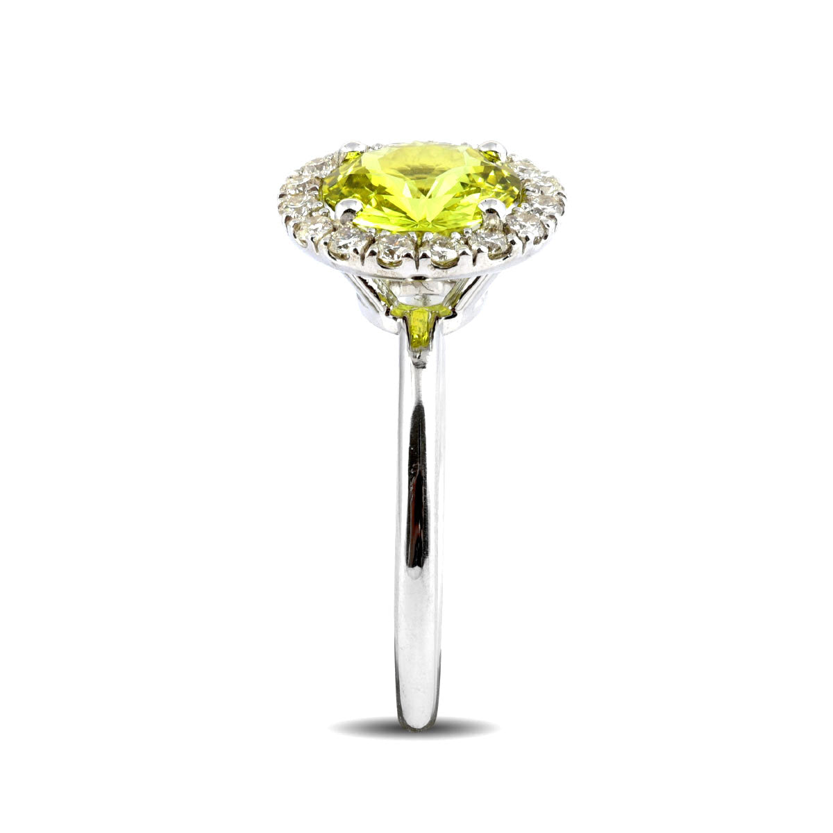 14K White Gold 2.06 TGW Chrysoberyl and White Diamonds One-of-a-Kind Ring