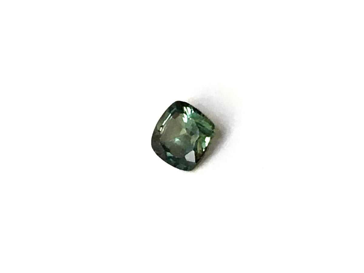 Natural Cushion-shape 0.67 carat Heated Teal Blue-Green Sapphire