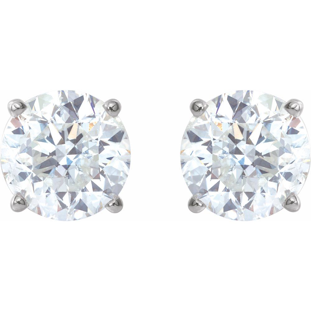 14k White Gold 6 mm Lab-Grown Moissanite Stud Earrings