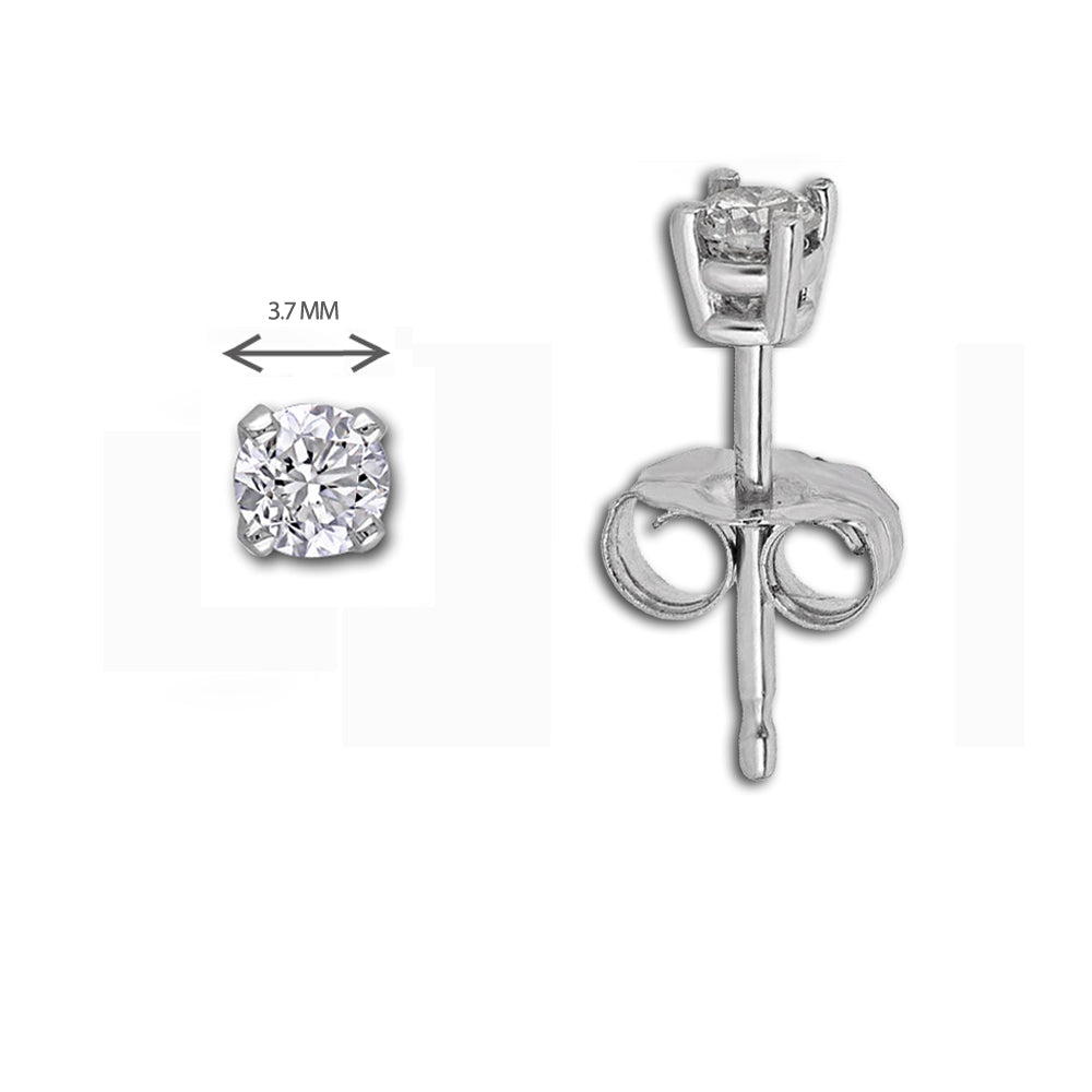 14k White Gold 3/8ct Lab-created White Diamond Solitaire Earrings