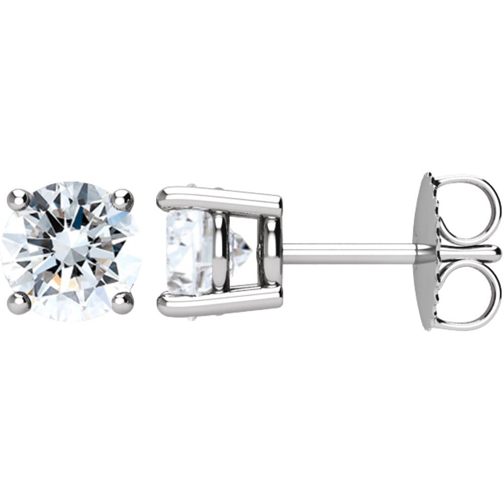 14k White Gold 1 1/2 CTW Natural Diamond Stud Earrings