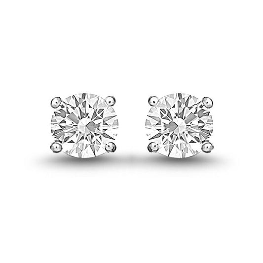 14k White Gold 0.58 carat TW Diamond Solitaire Stud Earrings (F-G, I1)