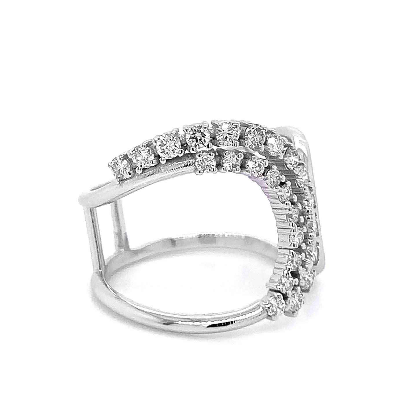 14k White Gold 1/2ct TDW White Diamond Open Wrap Ring