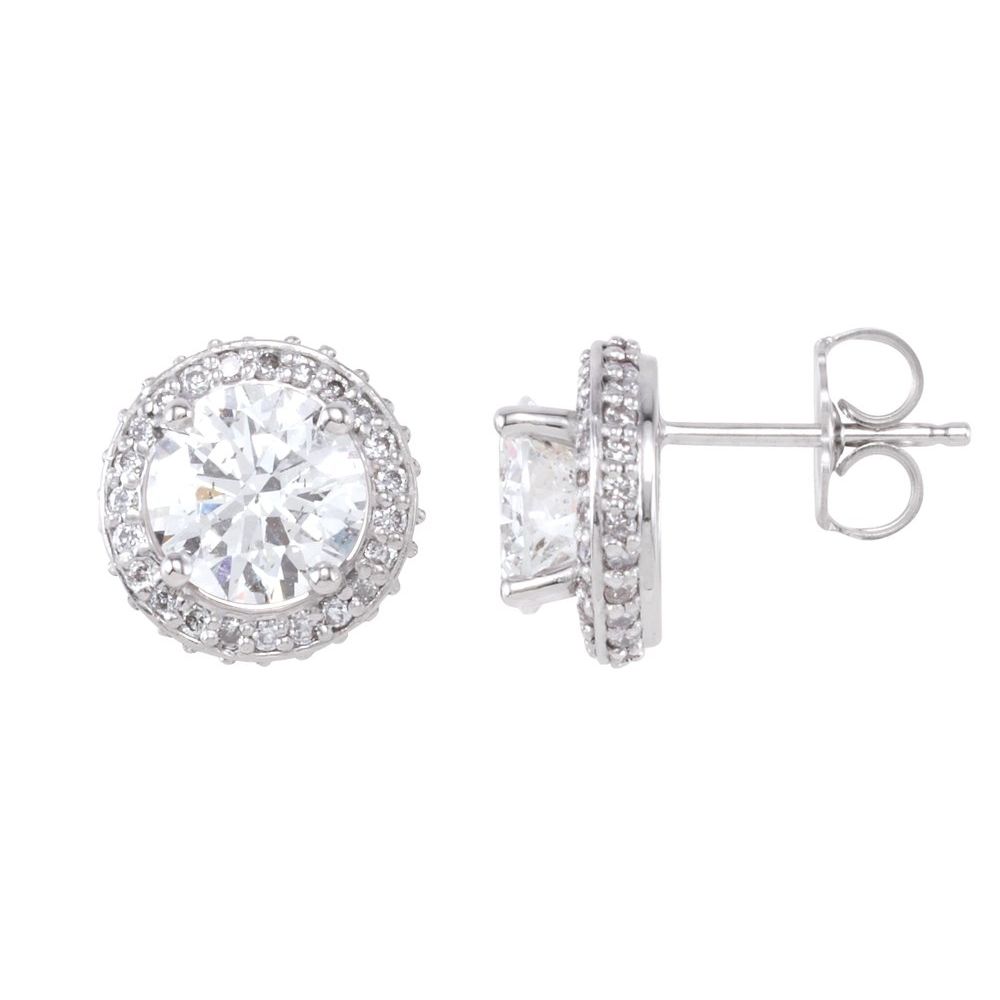 14k White Gold Natural Aquamarine & 1/3 CTW Natural Diamond Earrings