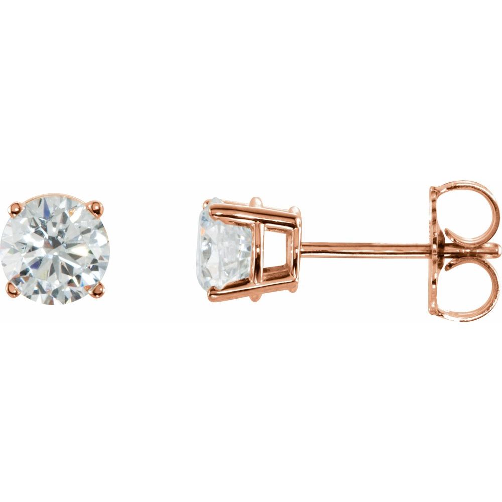 14k Rose Gold 1 CTW Natural Diamond Stud Earrings