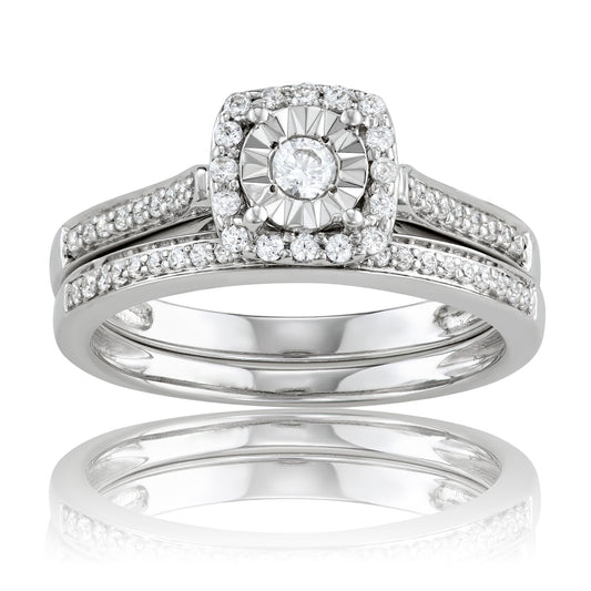 10k White Gold 0.40ct TDW White Diamond Bridal Set