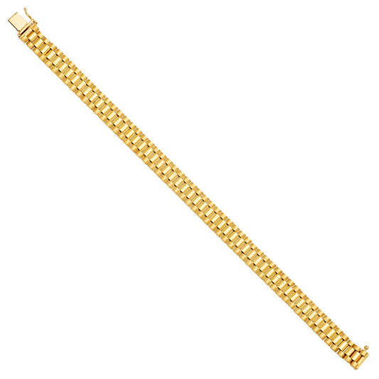 14K Yellow Gold Watch-band Link Men's 8.25" Bracelet