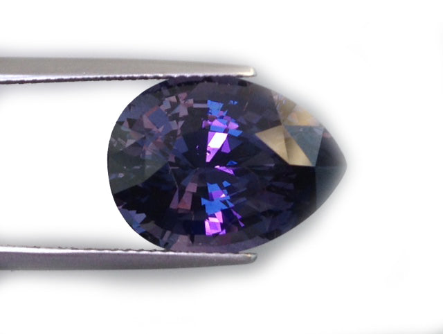 Natural Color-change Blue-Violet Spinel Pear-shape 11.37 carats with GIA Report