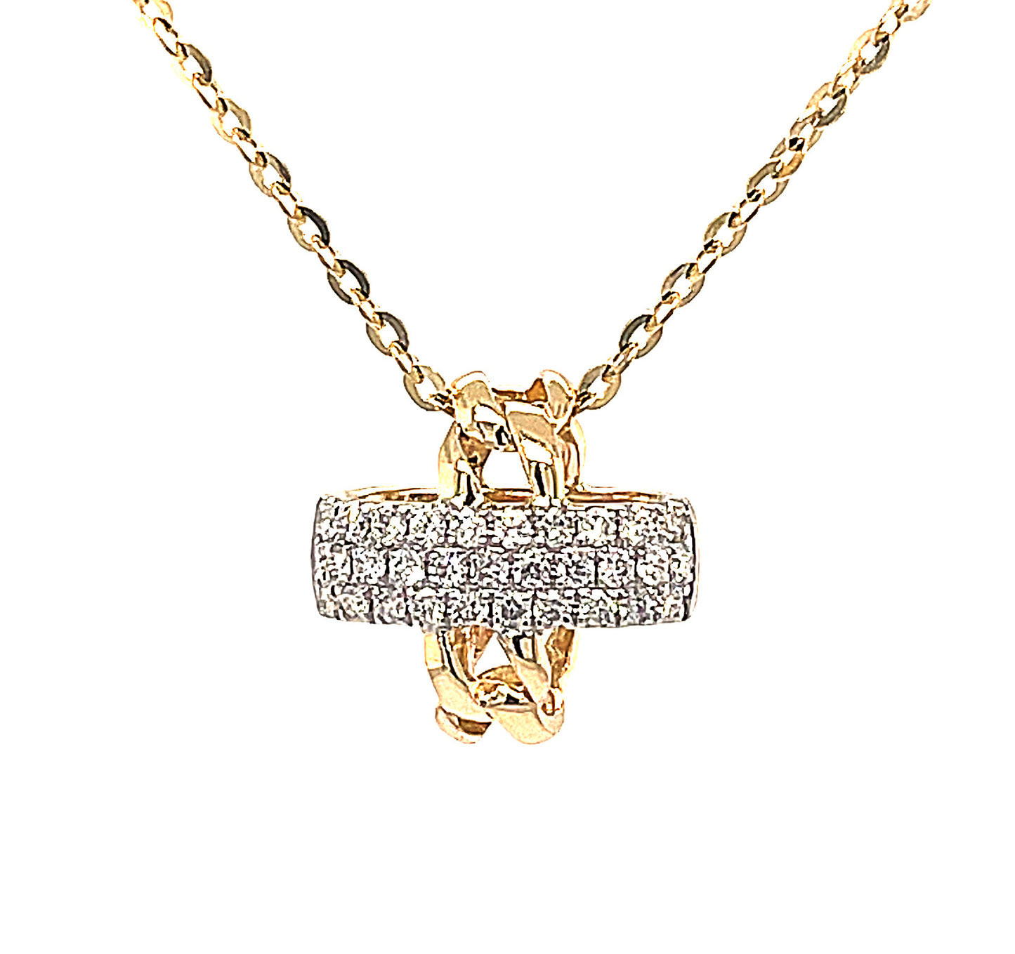 14K Yellow Gold 0.23ct TDW White Diamond Pendant Necklace