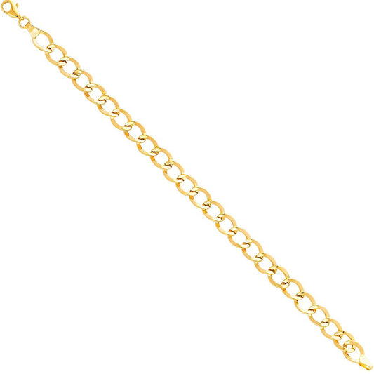 14K Yellow Gold Lightweight Fancy Link 7.5" Bracelet