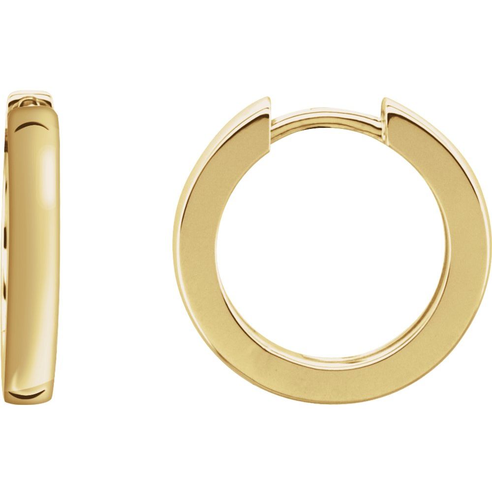 18K Yellow Gold 16 mm Hinged Hoop Earrings