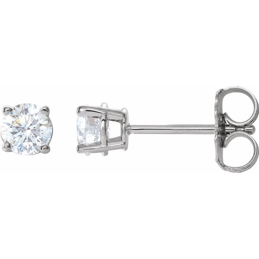 14k White Gold 1/2 CTW Natural Diamond Stud Earrings