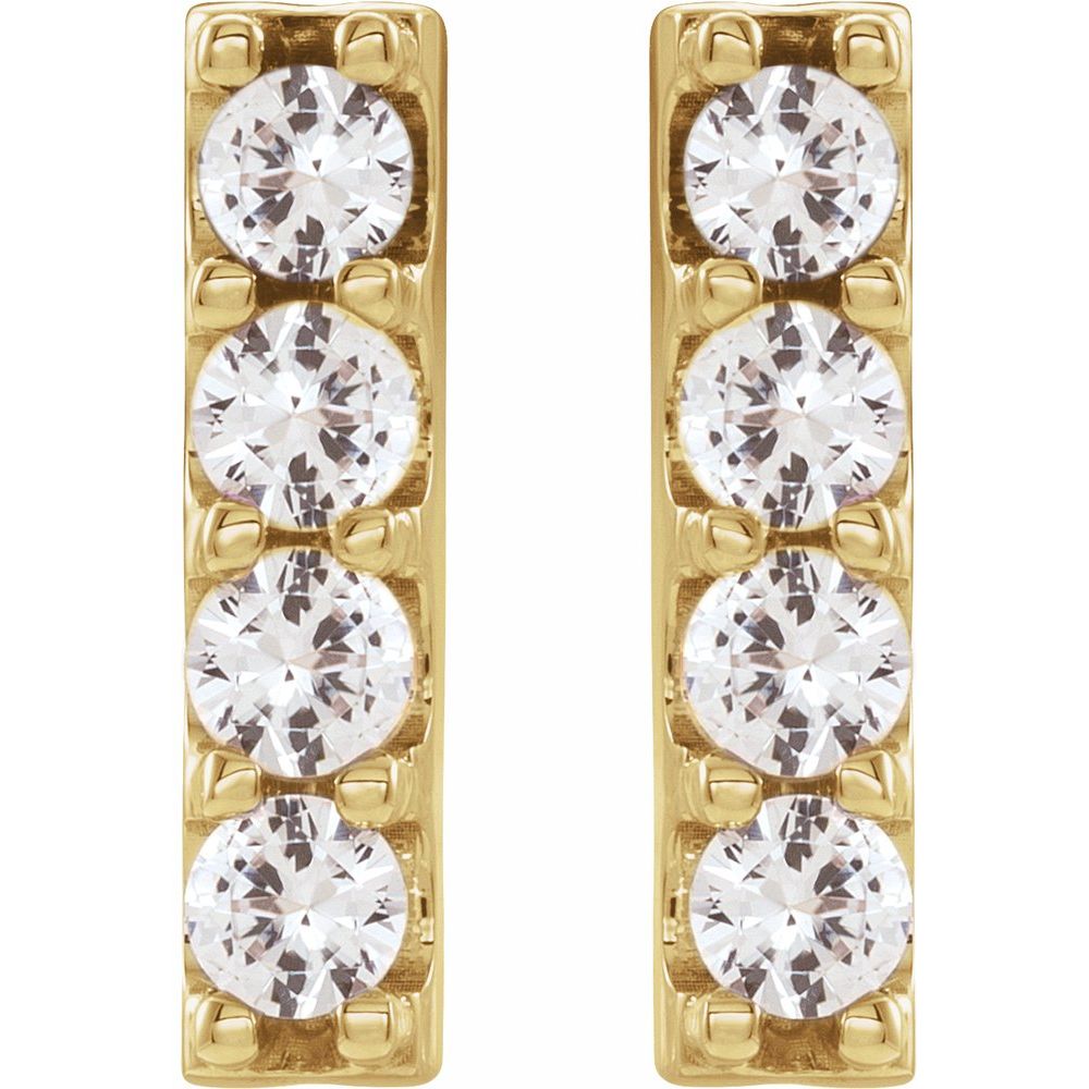 14k Yellow Gold 1/2 CTW Lab-Grown Diamond Bar Earrings