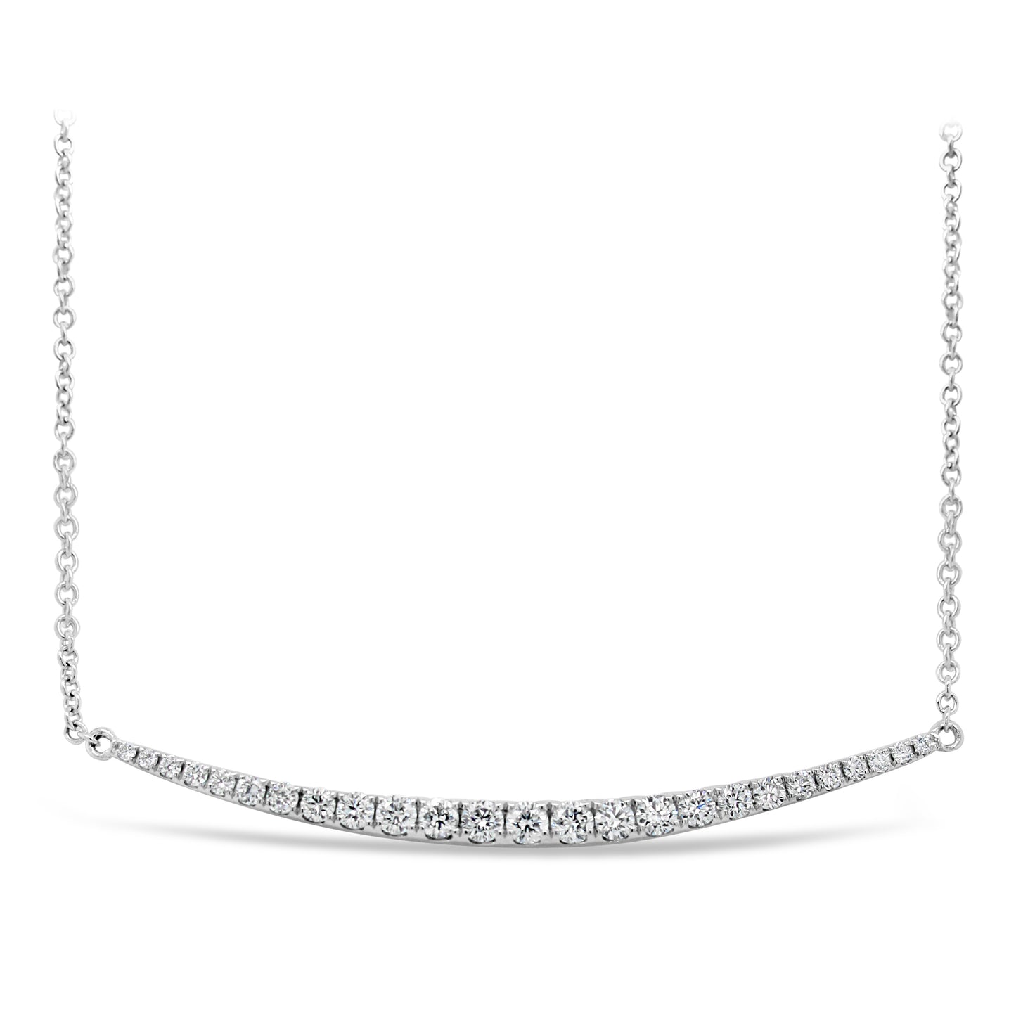 18k White Gold 1/2ct TDW White Diamond Bar Necklace