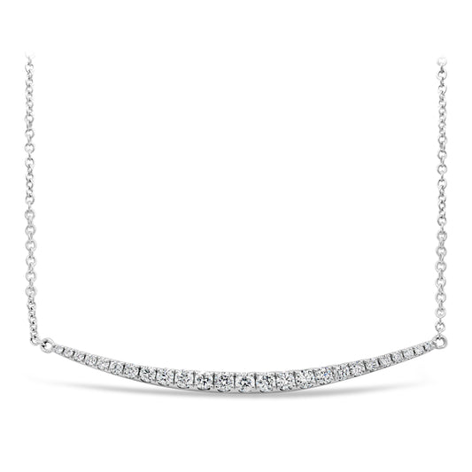 18k White Gold 1/2ct TDW White Diamond Bar Necklace