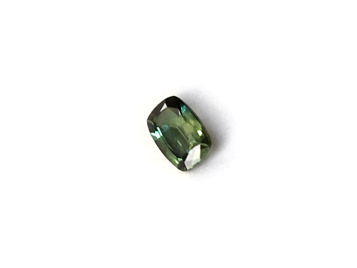 Natural Cushion-shape 0.83 carat Heated Teal Blue-Green Sapphire