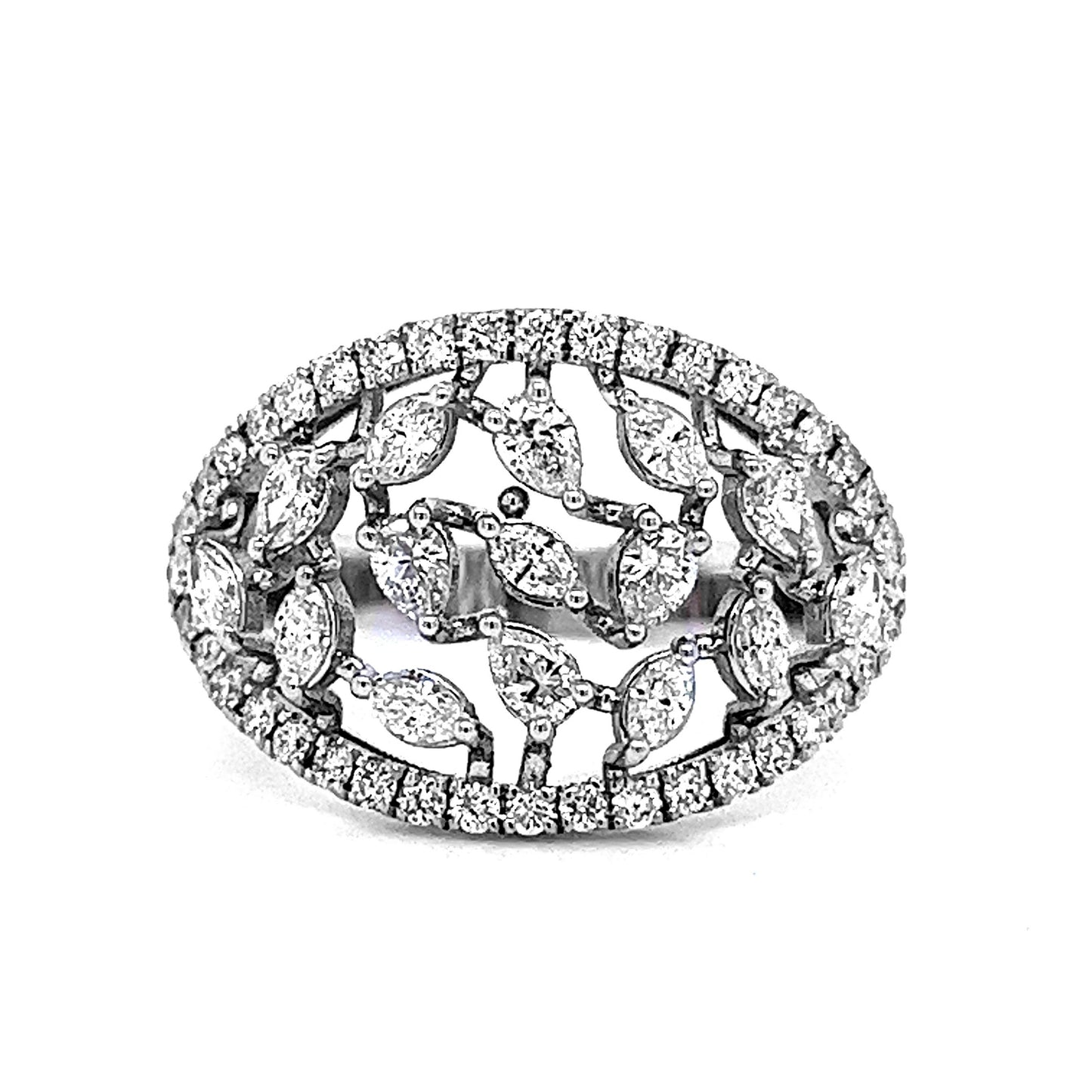 14k White Gold 3/4ct TDW White Diamond Oval Diamond Ring