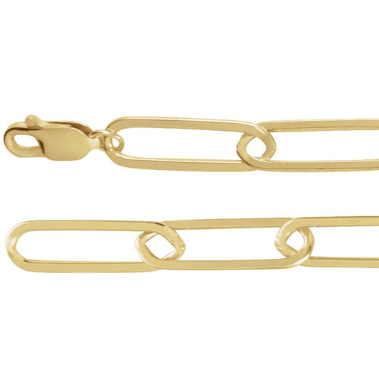 14K Yellow Gold 6.2 mm Paperclip-Style Chain