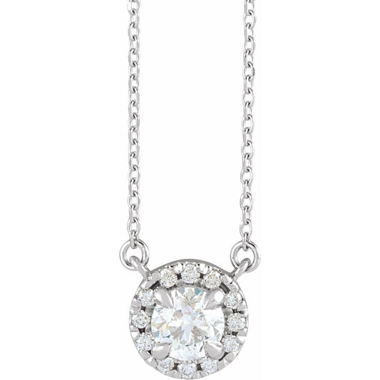 14k White Gold 3/4 CTW Natural Diamond 18" Necklace