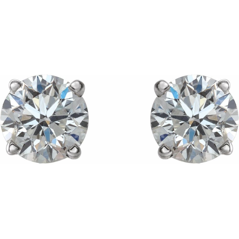 14k White Gold 1 CTW Natural Diamond Stud Earrings