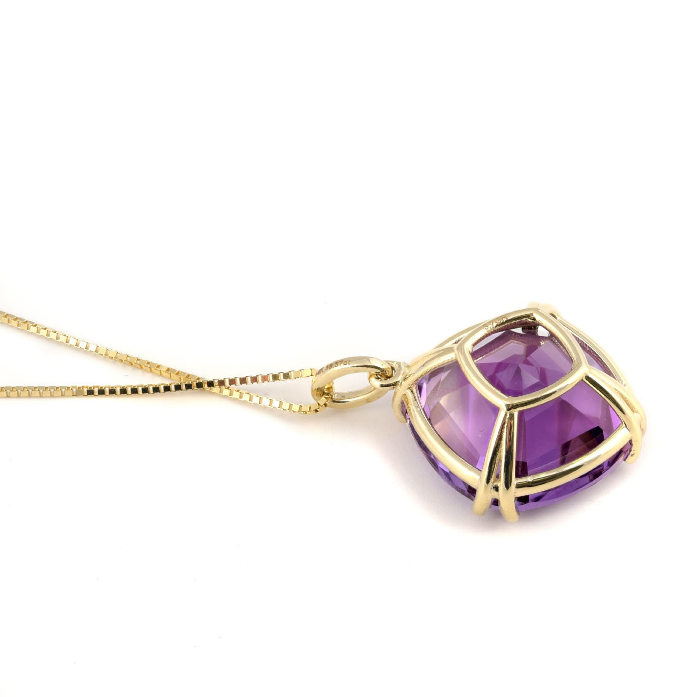 14K Yellow Gold 18.51ct TGW Purple Amethyst One-of-a-Kind Pendant Necklace