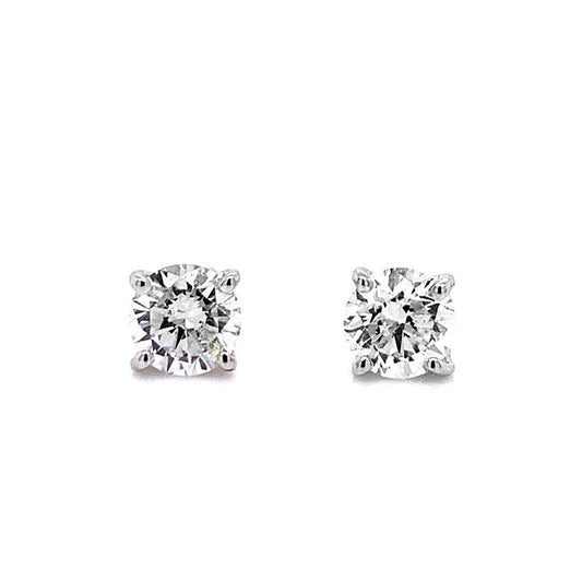 14k White Gold 1/2ct TDW Brilliant Round-cut White Diamond Solitaire Stud Earrings