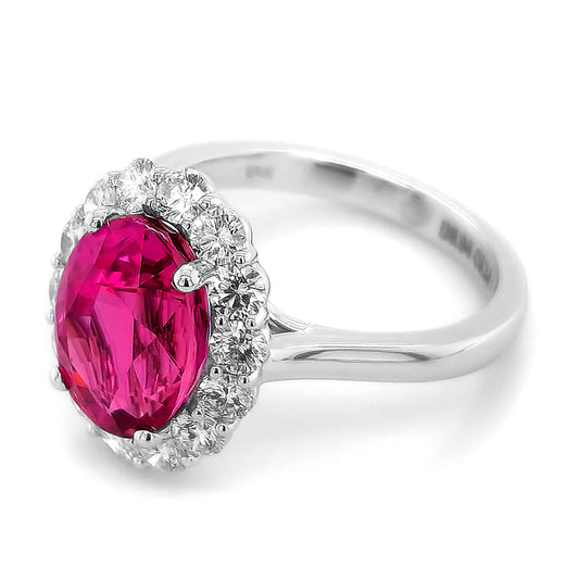 18k White Gold 6.28ct TGW Pink Sapphire and Diamond One-of-a-Kind Ring