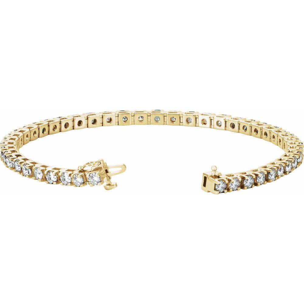 14k Yellow Gold 4 3/4 CTW Natural Diamond Line 7" Bracelet