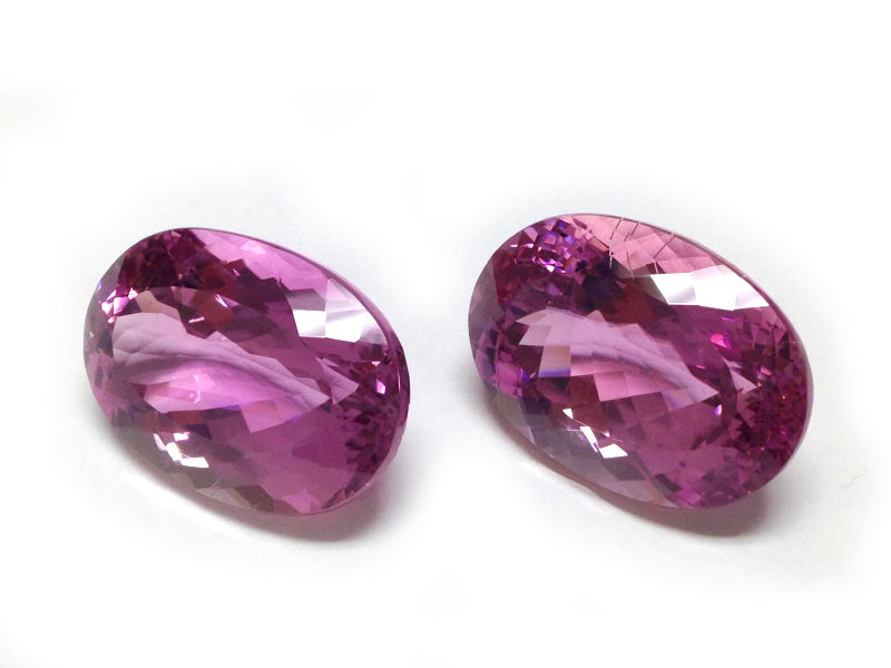 Matching PAIR of Pink-color Kunzites Oval-shape 196.60 carats Total Gemstone Weight